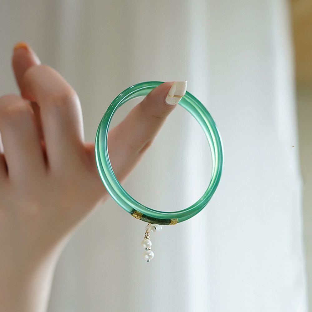 Set 2 Vòng Tay Chuỗi Hạt Đính Hoa Phong Cách Trung Quốc