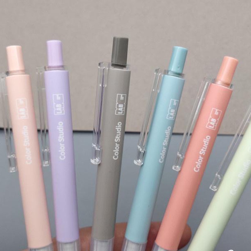 Set 6 Bút Bi Mực Đen Ngòi 0.5mm Có Thể Thu Gọn