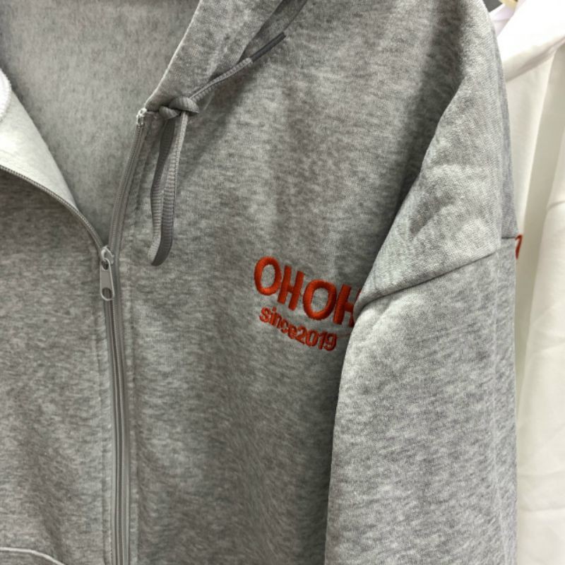 🌈𝗡𝗘𝗪 𝗔𝗥𝗥𝗜𝗩𝗔𝗟💢 Áo Khoác Hoodie Nỉ Dây Kéo Unisex Oh Oh Form Lửng A122