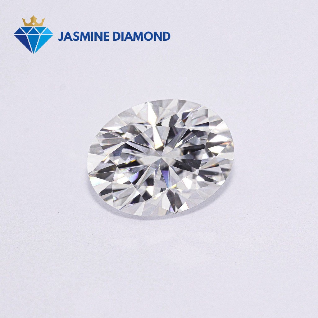 Kim cương nhân tạo Mỹ Moissanite giác cắt Oval (size 4x6 đến 7x10 ly)