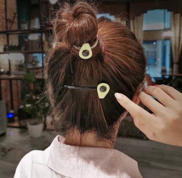 [RẺ VÔ ĐỊCH] Set dây chun buộc tóc và cặp tóc quả bơ - Phụ kiện cột tóc