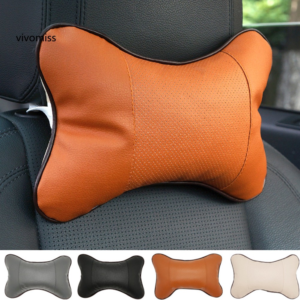 VVMS♥Universal Neck Pillow Case Headrest Seat Cushion Solid Color Bone Car Accessory