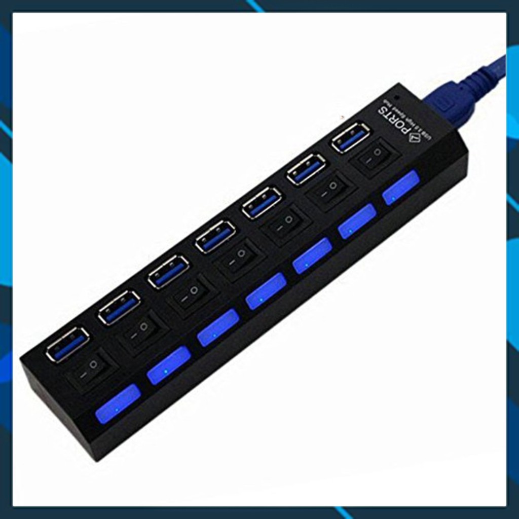 Hup công tắc 7 cổng (Xả Hàng) Hub USB 7 port - 3.0 có công tắc đèn led Sản phẩm chất lượng