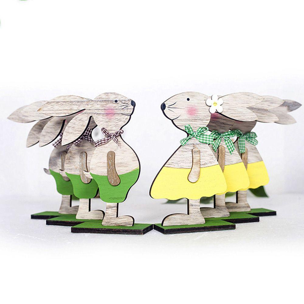 Phụ Kiện Trang Trí Bằng Gỗ Hình Thỏ Phục Sinh DIY