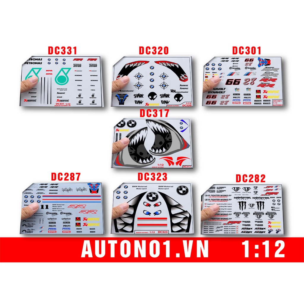 DECAL NƯỚC ĐỘ BMW S1000 S1000RR - PETRONAS - CÁ MẬP -  2020 WSBK TỈ LỆ 1:12 DC602