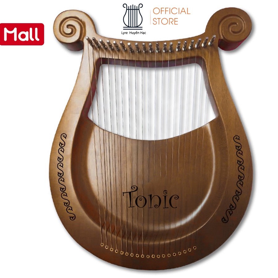 Đàn lyre 16 dây Huyền Hạc gỗ hoa hồng Gabon HHLS1601- Hàng chính hãng