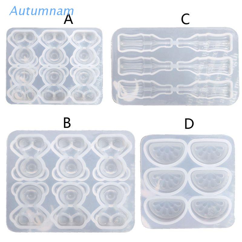 Khuôn silicone đúc resin epoxy làm đồ thủ công tạo hình gấu gummy/múi cam/kẹo sô cô la/chai nước ngọt chất lượng cao