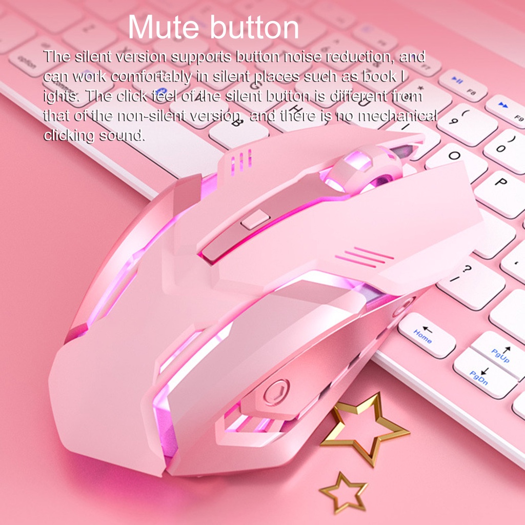 Chuột Không Dây Bluetooth 3 Chế Độ Sạc Usb Dễ Thương Cho Nữ