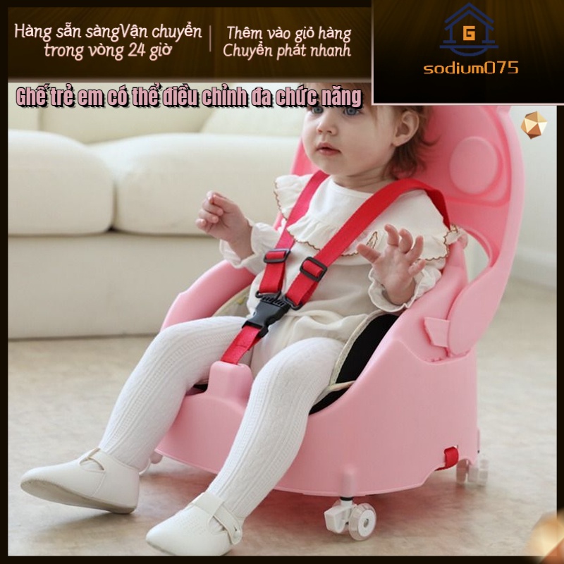Có thể bán buôn Ghế trẻ em Di động hoạt cho có thể điều chỉnh đa chức năng với dây đai an toàn và bánh xe các bữa ăn trong giờ chơiSodium075 Hàng giao ngay