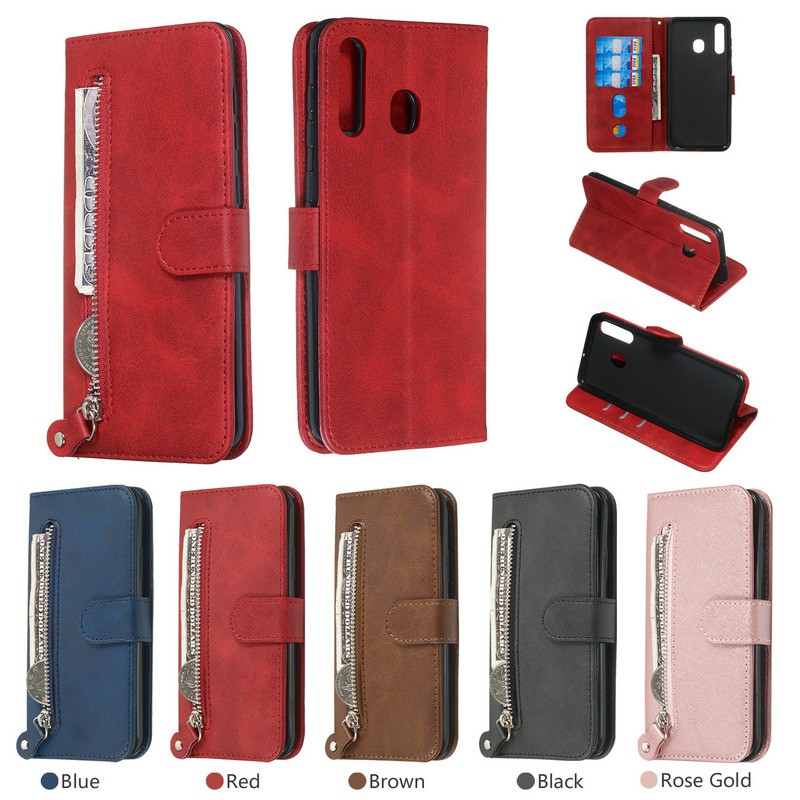 Bao da điện thoại có nắp gập có khóa kéo cho Samsung Galaxy A51 A71 A50 A70 A50s A30S A30 A20 A20S A10 A10S | BigBuy360 - bigbuy360.vn