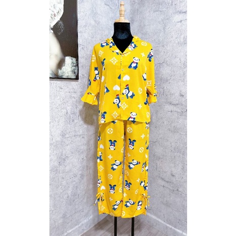 Đồ bộ pijama cao cấp lụa mango ( kèm đồ thật)