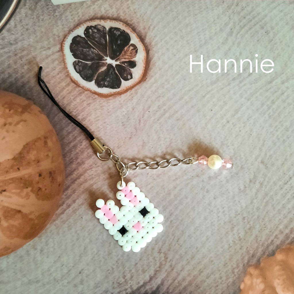 Móc khóa động vật hạt ủi hama/perler bead handmade - Phụ kiện dây treo túi xách balo chìa khóa điện thoại