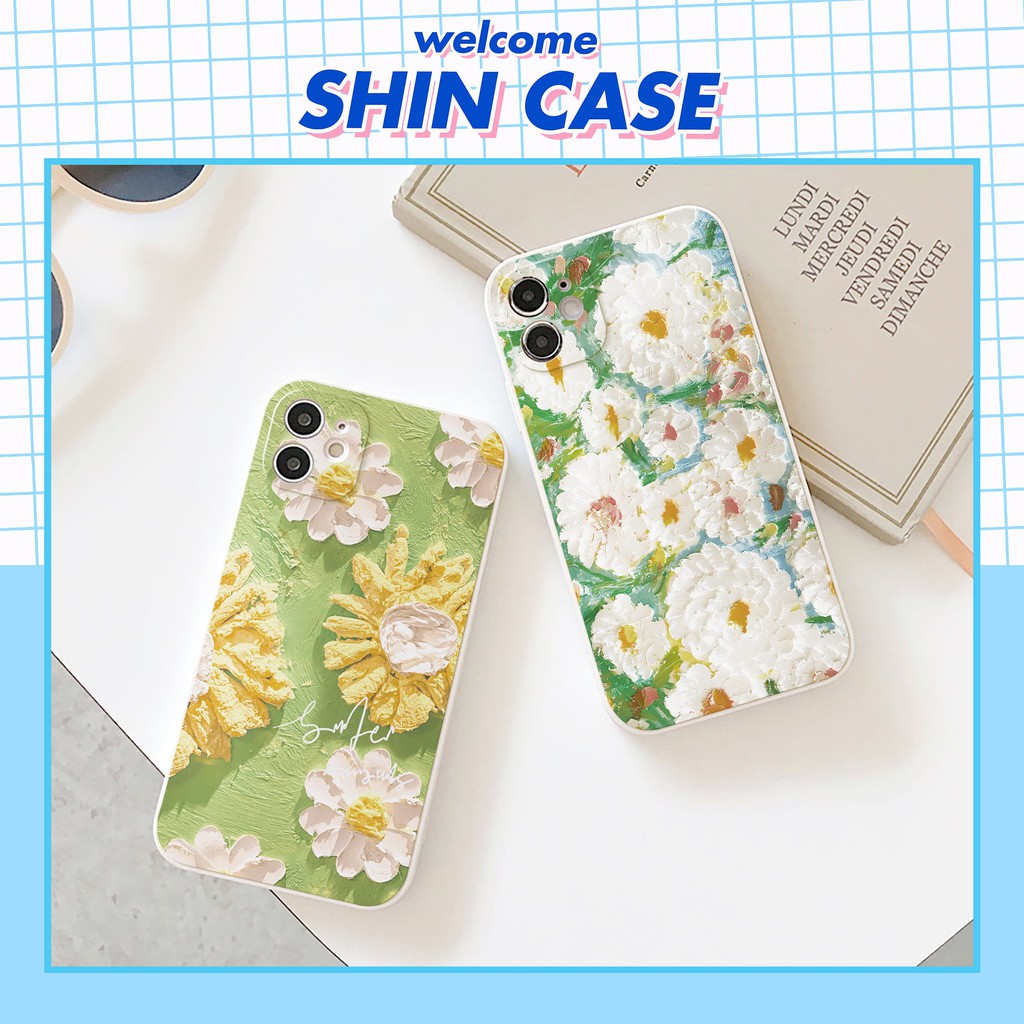 Ốp lưng iphone Pearl Daisy cạnh vuông 6/6plus/6s/6splus/7/7plus/8/8plus/x/xs/11/12/13/14/pro/max/promax/plus/shin/case