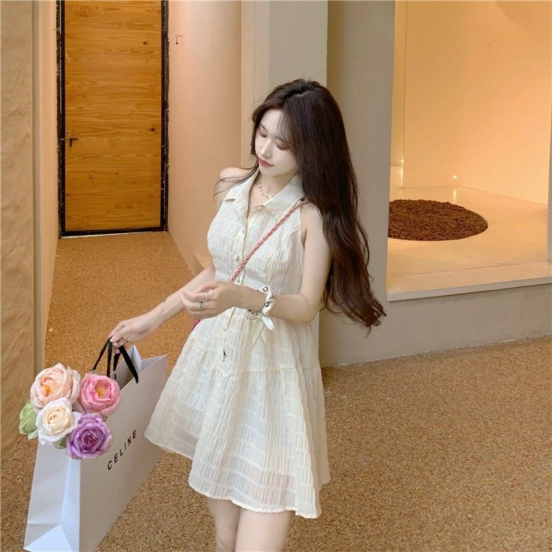Đầm nút đan dây lưng sẵn size M
