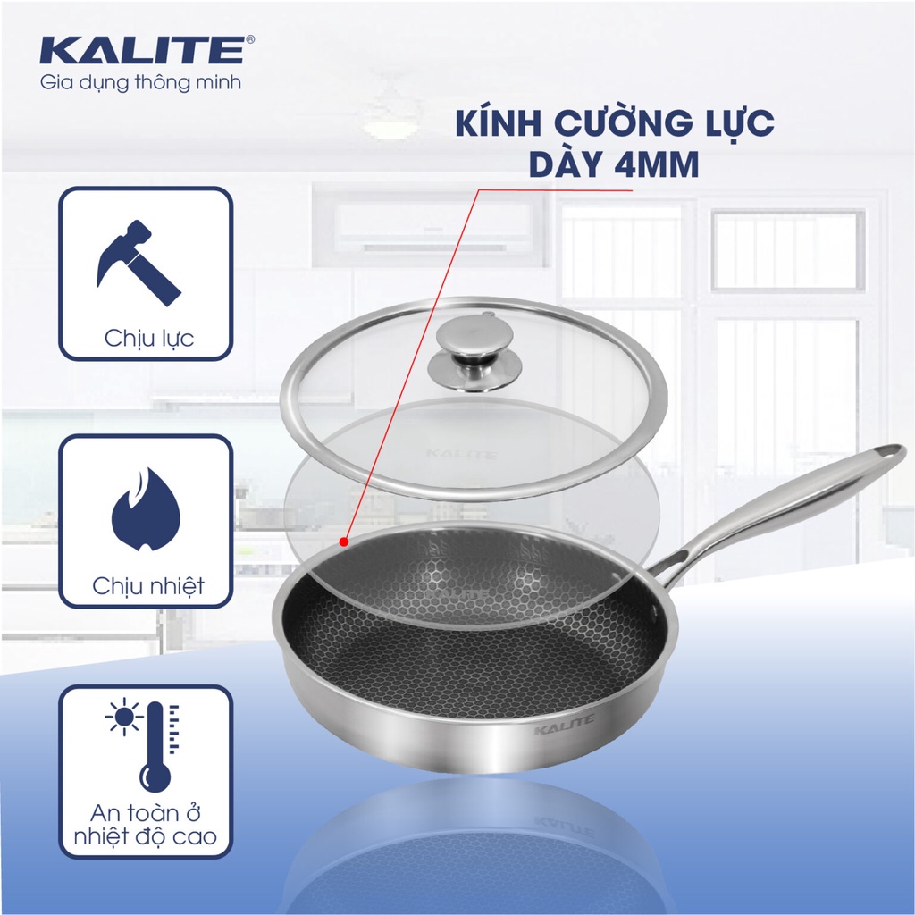 Chảo Inox Kalite KL-326 - Lớp phủ không dính vân đá Hàn Quốc - Bảo Hành Chính Hãng - Mới 2021