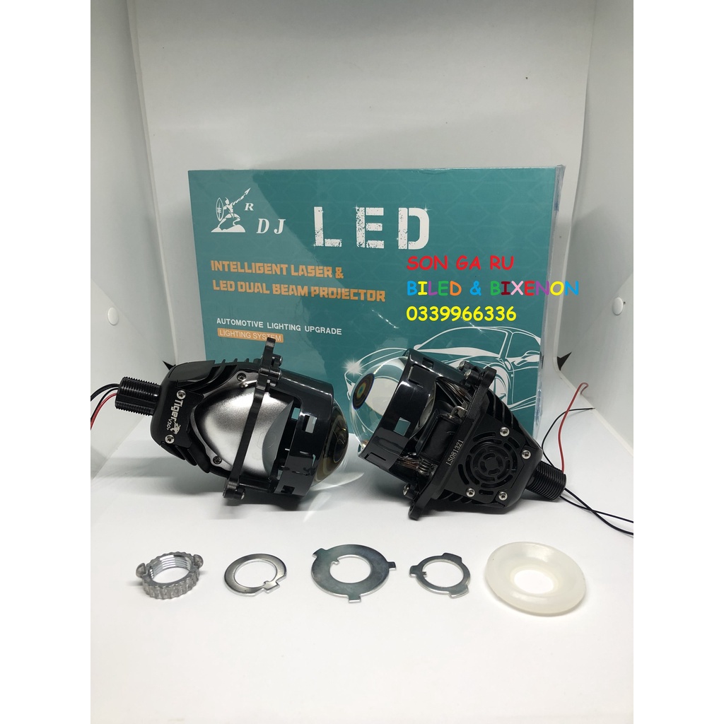 Bi led TIGER V30 plus lens Xanh Tím 3 inch  đui xoáy H4 H7 H11