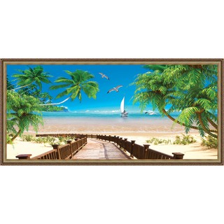 Tranh dán tường HD Cảnh biển đẹp HUD0233K KT 125 x 60 cm