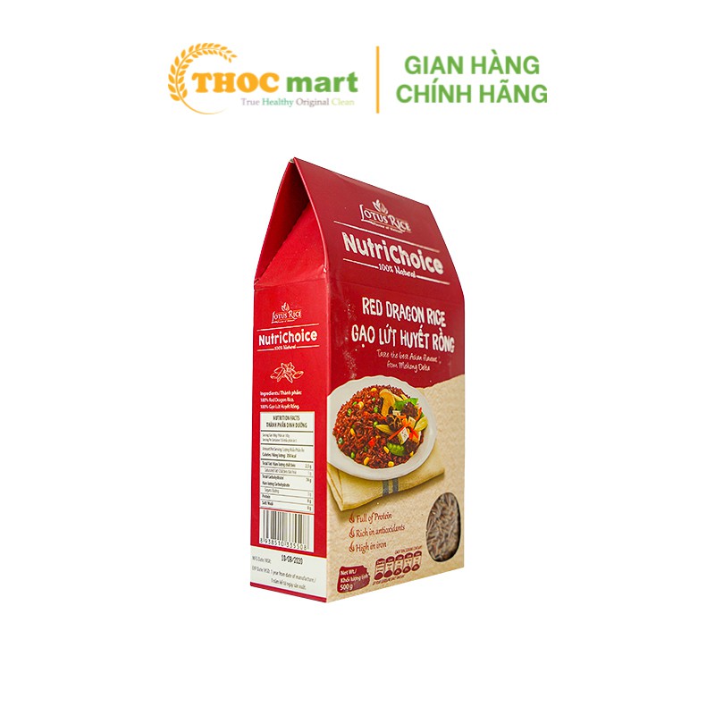 Gạo Lứt Huyết Rồng Lotus Rice NutriChoice 100% tự nhiên hộp 500g
