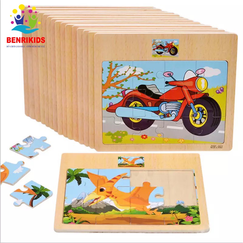 Đồ Chơi Tranh Ghép Hình Gỗ Puzzle Chủ Đề Động Vật Và Phương Tiện Giao Thông Ghép Giúp Bé Phát Triển Tư Duy Toàn Diện