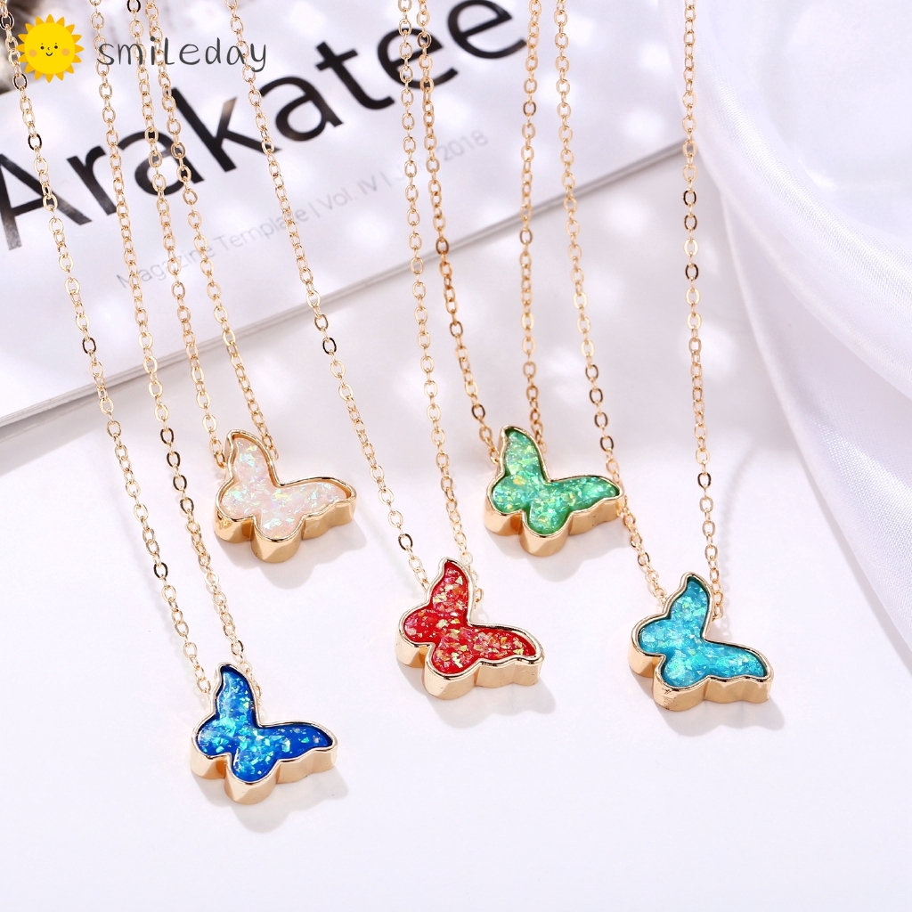 Dây chuyền hợp kim phối mặt hình bướm đính đá xinh xắn cho nữ