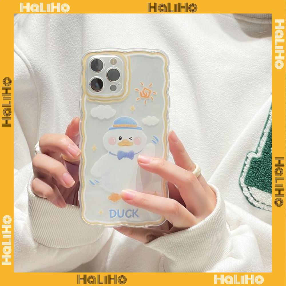 iPhone Case Silicone Soft Case Clear Case Wave Non-Slip Shockproof Camera Cover Protection Duck Cute Compatible For iPhone 13 Pro Max iPhone 12 Pro Max iPhone 11 iPhone7 Plus