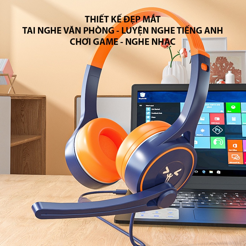 [Đầu Cắm USB/Jack3.5] Tai Nghe Có Dây SYG30 Kèm Mic, Kèm Sticker, Thích Hợp Dùng Chăm Sóc Khách Hàng, Học Online