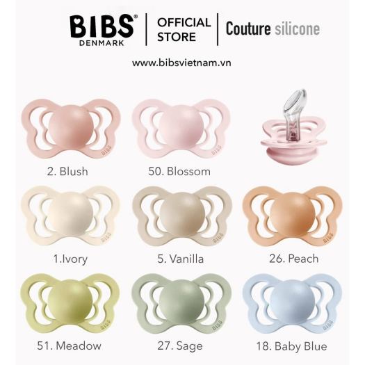 Ti giả núm dẹt chống hô cho bé BIBS Couture chính hãng Đan Mạch