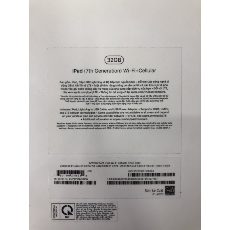 IPAD GEN 7 32GB ( 4G + WIFI ) FPT | BigBuy360 - bigbuy360.vn