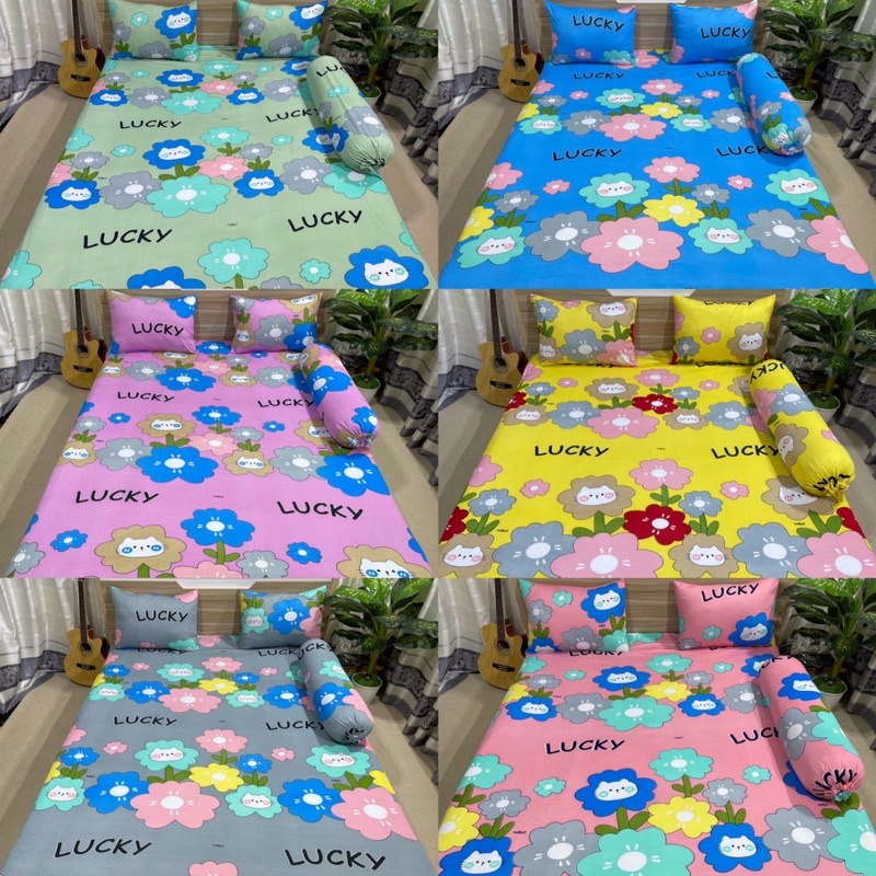 Bộ Drap thun Hàn Quốc 6 màu mẫu hoạt hình cho bé siêu cưng