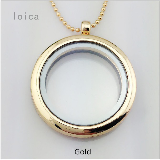 loica Silver Stainless Steel Living Memory Locket Floating Love Mom Charms Pendant Box Chain Necklace