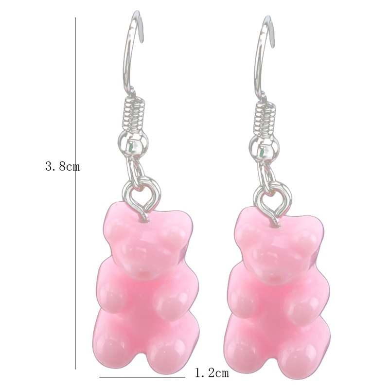 1 Đôi Bông Tai Thiết Kế Hình Gấu Gummy Mini Sáng Tạo Đáng Yêu Cho Nữ
