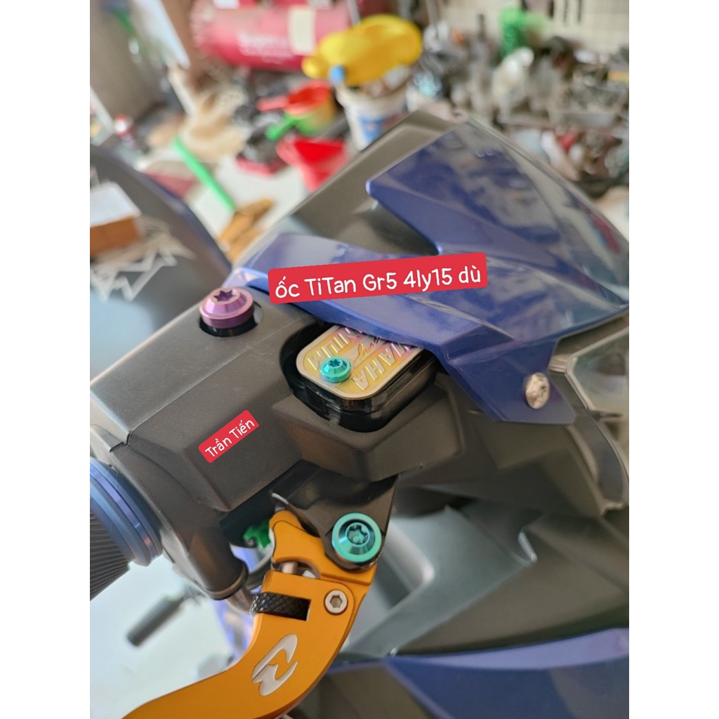 Ốc 4li mịn TiTan Gr5 Gắn Nắp Bình Dầu và đầu xe bợ cổ các dòng xe Hoda wa Drem