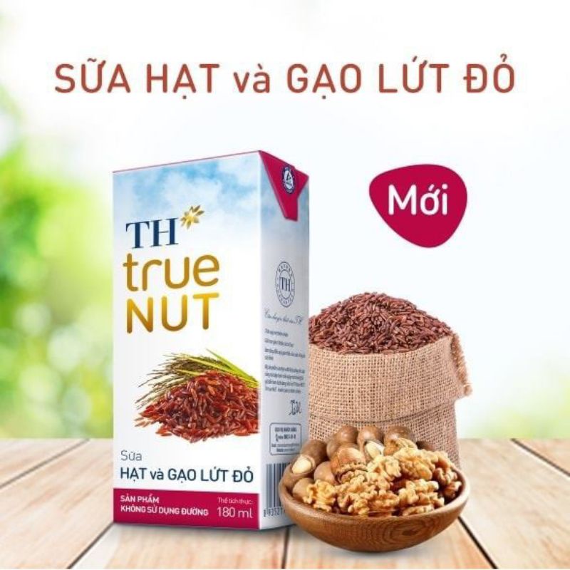 6 lốc sữa hạt TH true milk 180ml * 24 hộp ( Óc chó / Mac ca / Hạnh nhân / Hạt nghệ / Hạt Gấc / Gạo lứt đỏ)