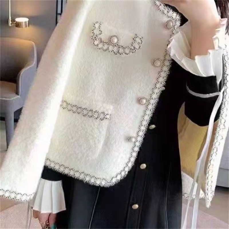 Áo khoác len lông dáng ngắn  ,cardigan  khuy cúc hàng quảng châu ulzzang loại 1  (Có Sẵn)