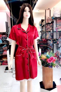 ĐẦM PIJAMA LỤA PHỐI REN