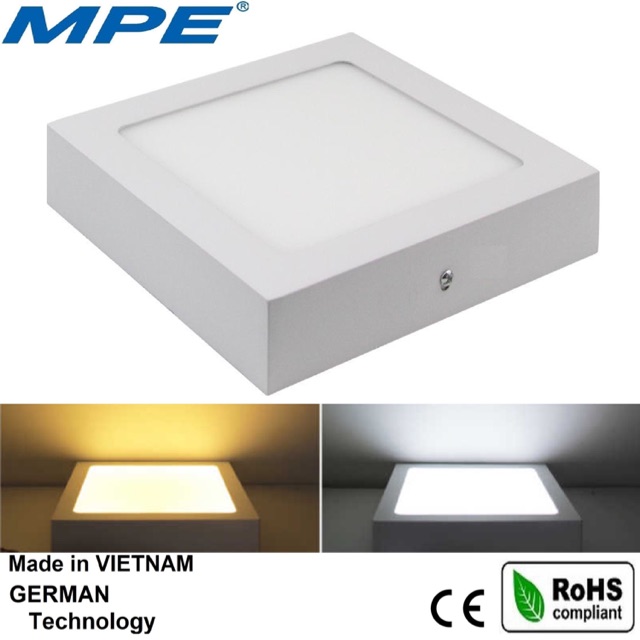 MPE đèn led panel ốp trần vuông 12W đạt chuẩn Châu Âu