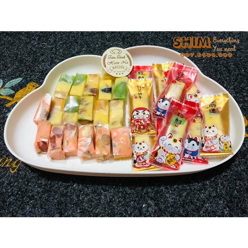 Kẹo hạnh phúc nougat (hạt hạnh nhân, điều, bí, nho, kiwi, xoài...)