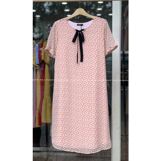 [SIZE 40-80KG] Đầm bầu công sở voan 2 lớp mềm mát mùa hè vải không nhăn có túi bên sườn có size fom A