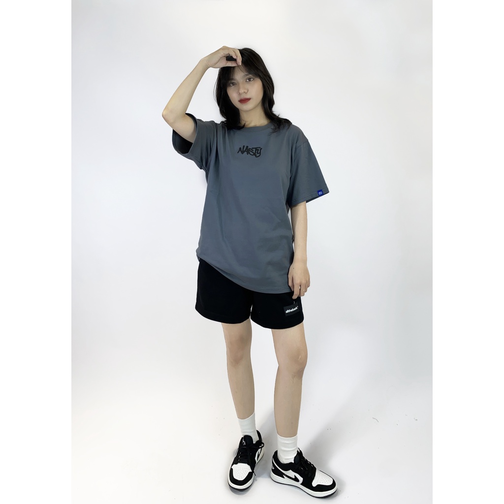 Áo Thun All The Basic - In Nổi - Nasty collection - Xám - vải 240g