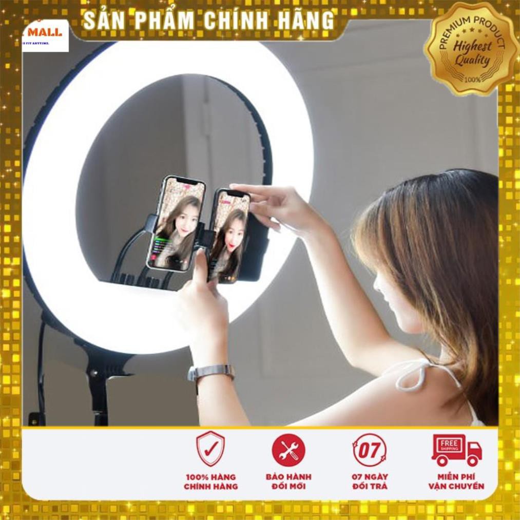 Đèn Livestream size 45 3 kẹp điện thoai, Phù hợp cho Livestream, Spa làm đẹp, tặng kèm chân bảo hành đổi mới