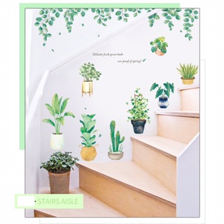 Decal dán tường hình chậu cây đẹp