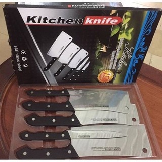 BỘ DAO INOX 5 MÓN KITCHEN KNIFE MADE IN THÁI LAN SIÊU BÉN-BỘ DAO 5 MÓN