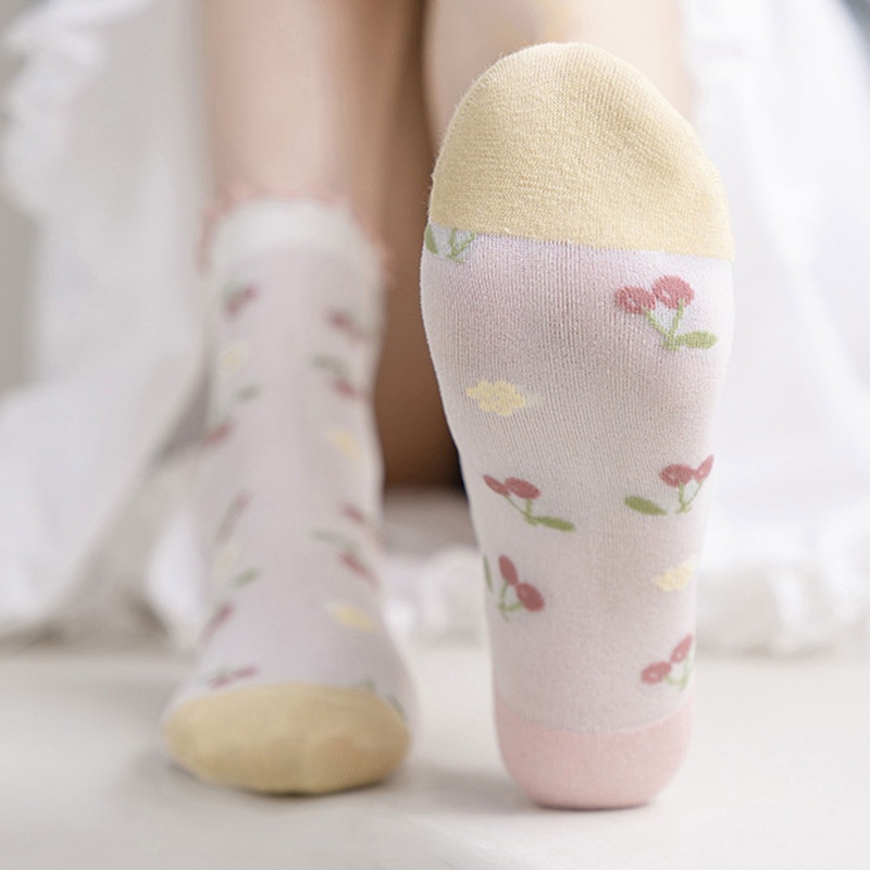 Vớ Lưới In Họa Tiết Hoa / Trái Cây / Trái Cây Màu Sắc Ngọt Ngào Xinh Xắn Cho