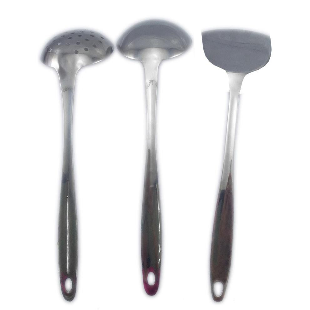 Bộ 3 Vá Muỗng Làm Bếp Inox Cao Cấp - dụng cụ làm bếp đa năng -FUJIKA