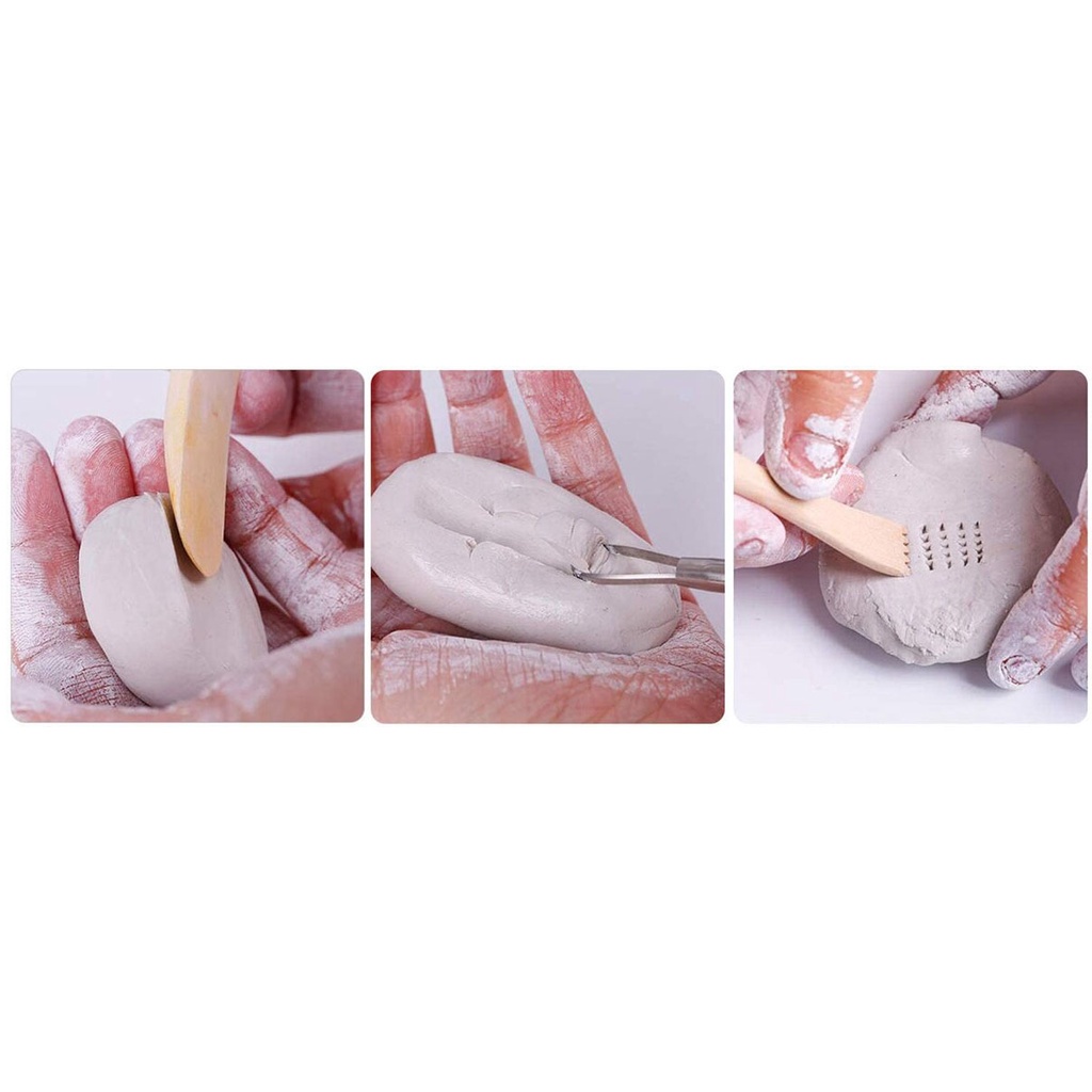 Dụng cụ tạo hình đất sét bằng gỗ 5 món
