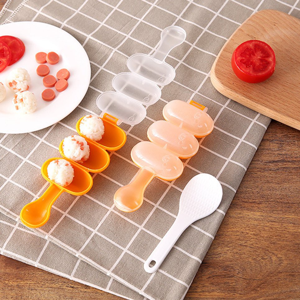 Bộ khuôn làm cơm nắm tròn kiểu hoạt hình dễ thương cho bé D8