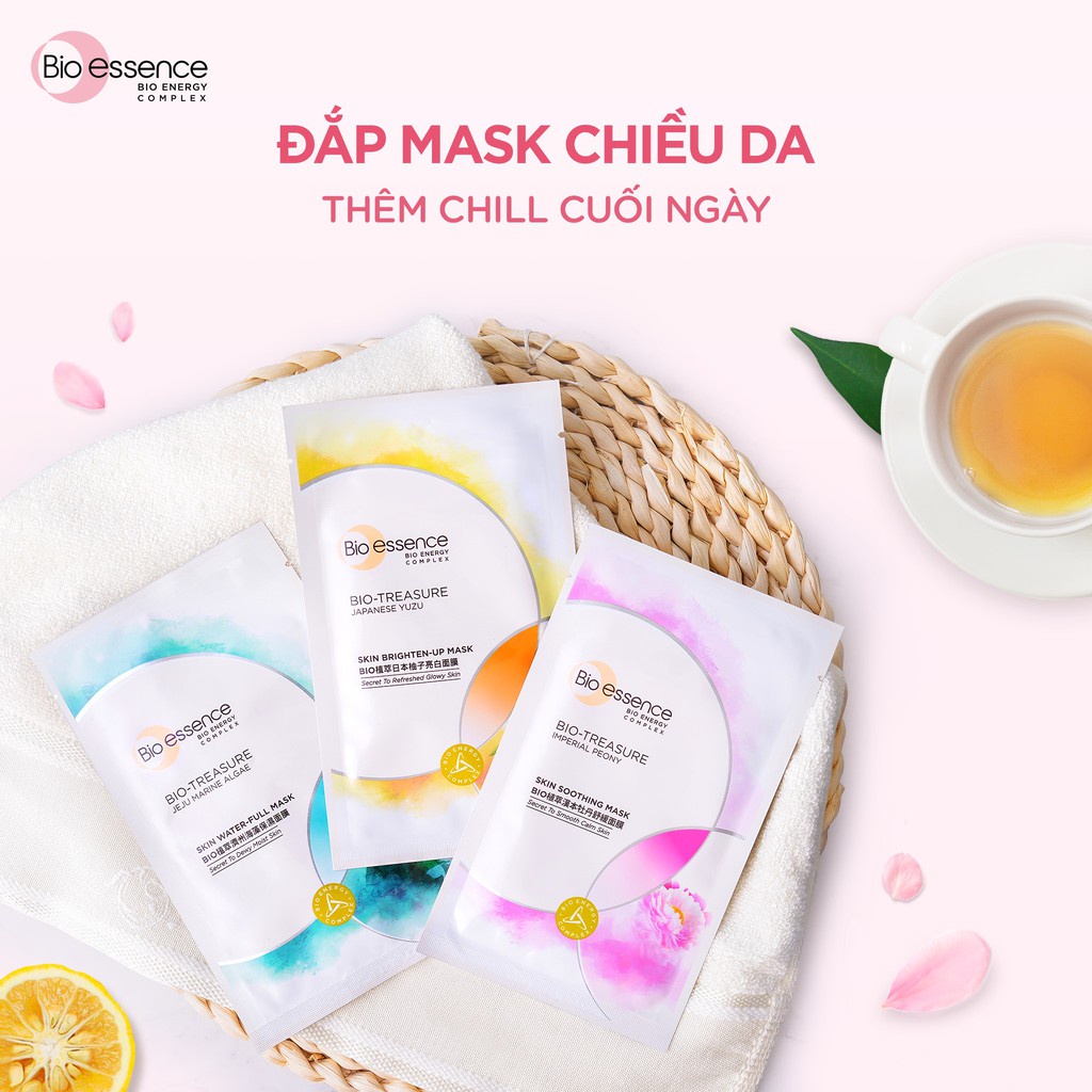 Hộp 12 Mặt Nạ Dưỡng Da Tươi Trẻ Chiết Xuất Hoa Mẫu Đơn Bio-Essence Bio-Treasure Skin Soothing Mask 12x20ml