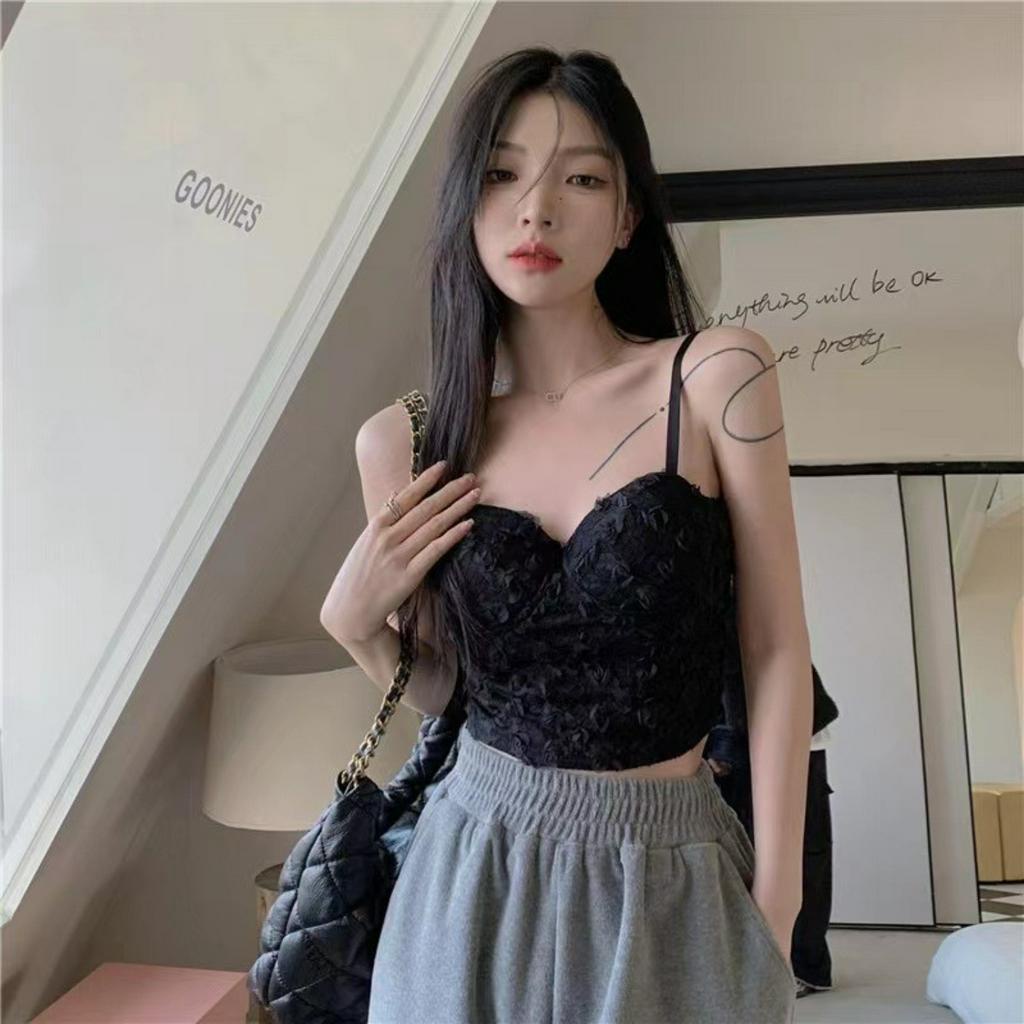 Áo bra ren mút mỏng - Áo croptop nữ ống ren hoa hồng thêu mềm mại thông thoáng siêu xinh Bellar B1905