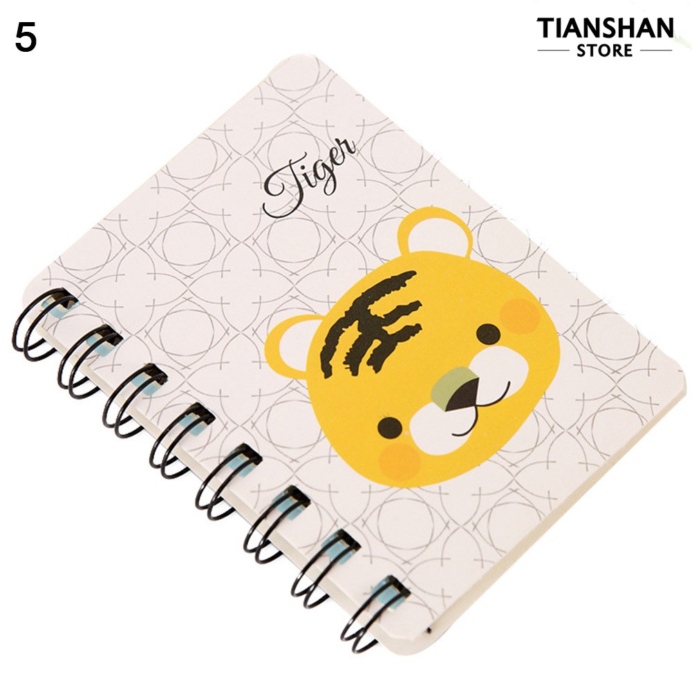 Student supplies In stock 80Sheets Mini Cartoon Animal Notebook Coil Book Office School Supply 