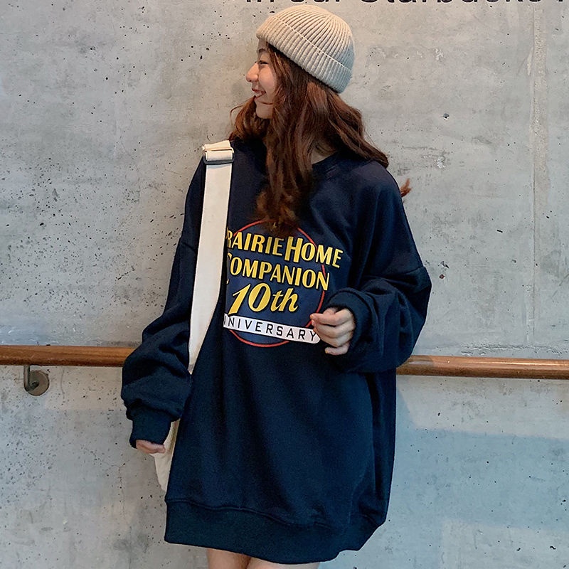 Áo sweater cổ tròn dáng rộng thiết kế mới thời trang mùa xuân theo phong cách Hàn Quốc cho nữ 2021